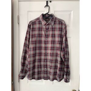Black & Brown Mens XL Flannel Plaid Button Down Dress Shirt